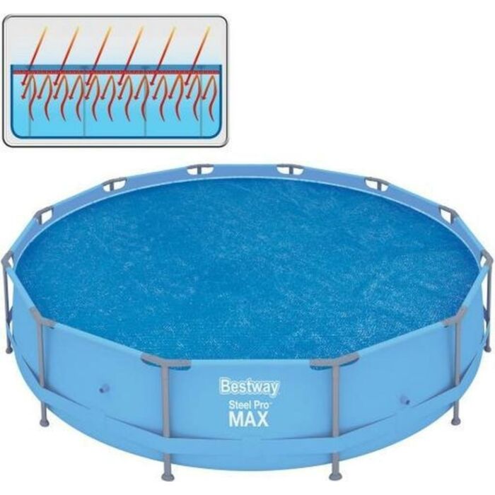 Solar Pool Cover Flowclear rund Ø 366 cm - BESTWAY Solar Pool Cover Flowclear rund Ø 366 cm - BESTWAY