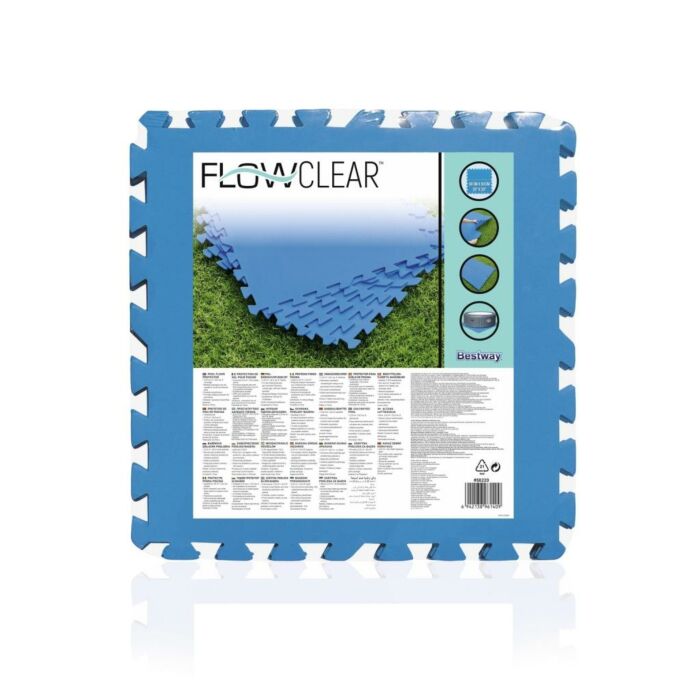 Untere Fliesen Flowclear Blau Satz von 8 Stück 50x50 cm - BESTWAY