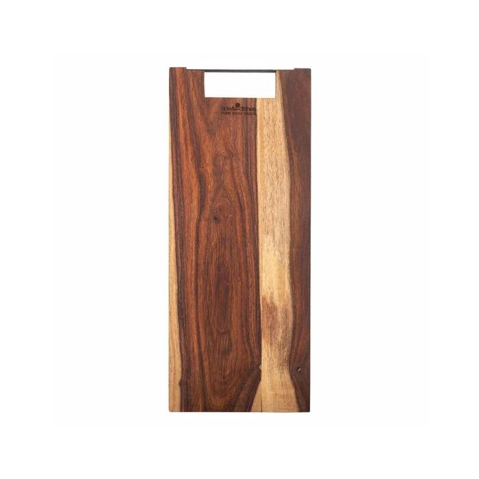 Serveerplank pure rose wood recht met metalen handvat 49 cm Serveerplank pure rose wood recht met metalen handvat 49 cm