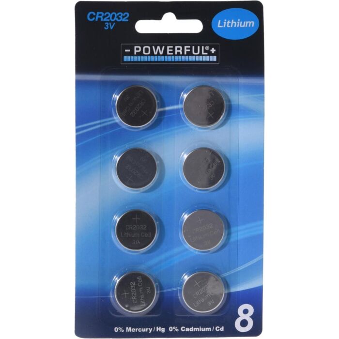 Knopfzellen CR2032 Set mit 8 Stück