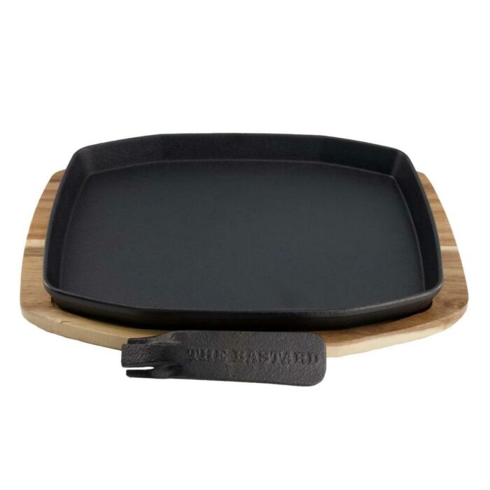 The Bastard Sizzling Plate & Holder Cast Iron 24x32 cm The Bastard Sizzling Plate & Holder Cast Iron 24x32 cm