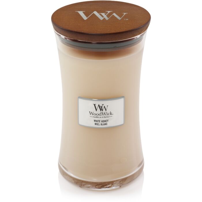 White Honey large Candle - Woodwick