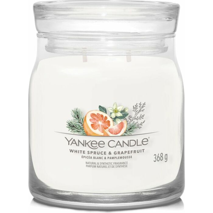 White Spruce & Grapefruit Signature Mittelglas - Yankee Candle White Spruce & Grapefruit Signature Mittelglas - Yankee Candle