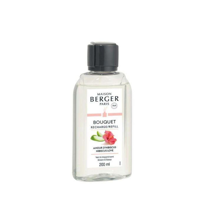 Nachfüllbarer Parfümzerstäuber mit Stäbchen 200ml Amour d'Hibiscus - Lampe Berger