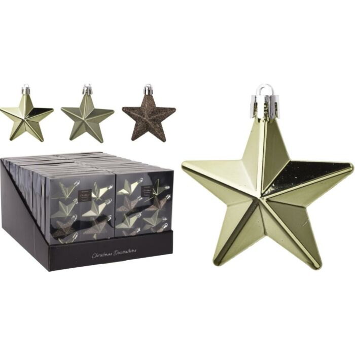 Stern Hängedeko hellgrün 6,5 cm 8er Set