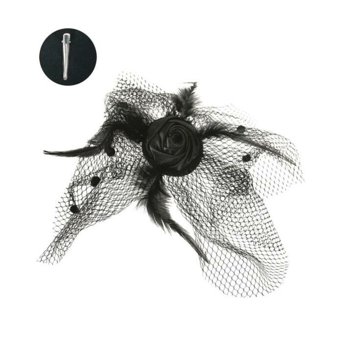 Fascinator Schleier mit Rose Fascinator Schleier mit Rose