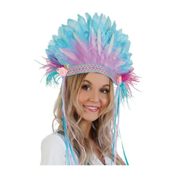 Samba Feder-Kopfschmuck blau