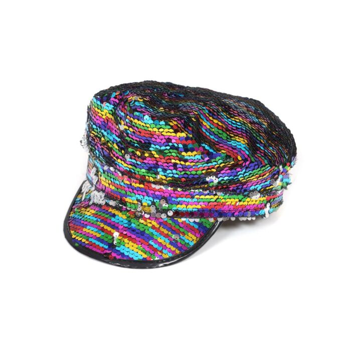 Kappe Paillette Regenbogen multi