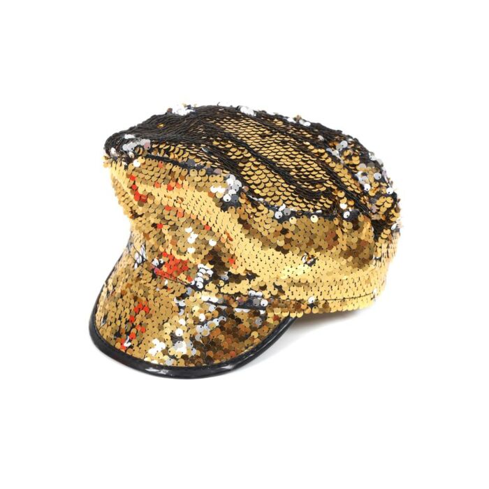 Mütze Pailletten gold/silber