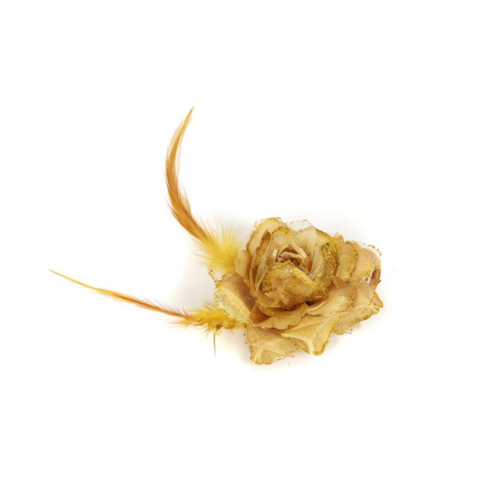 Blume mit Federn Gold