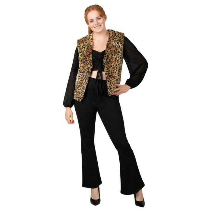 Bodywarmer Kunstfell Leopardenmuster Größe 36-38 Bodywarmer Kunstfell Leopardenmuster Größe 36-38