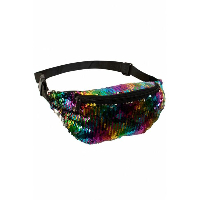 Gürteltasche mit mehrfarbigen Pailletten