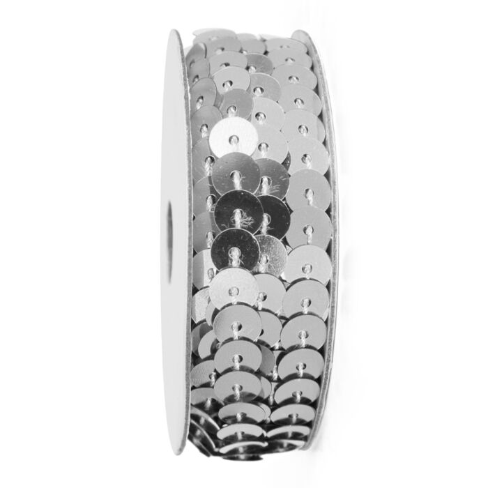 Paillettenband auf Rolle silber 2,75 m Paillettenband auf Rolle silber 2,75 m
