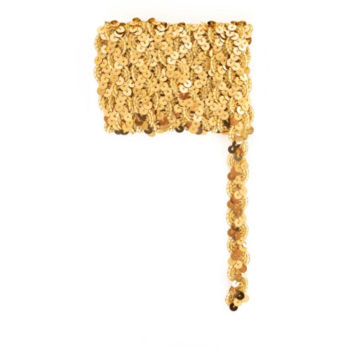 Paillettenband, gewellt, Gold, 3 m