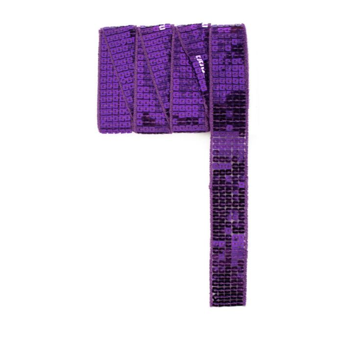 Lila Paillettenband gerade 3 Meter