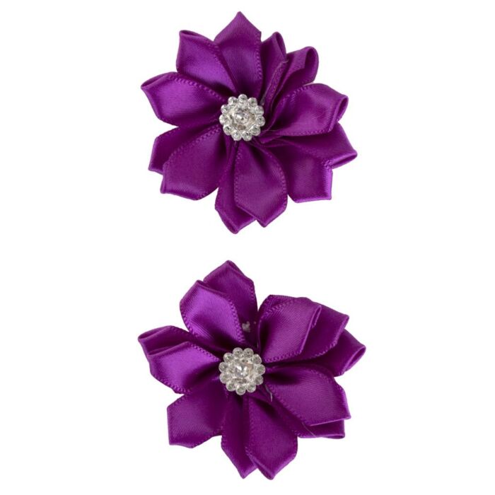 Blumensatin mit Stein 6 cm lila Blumensatin mit Stein 6 cm lila
