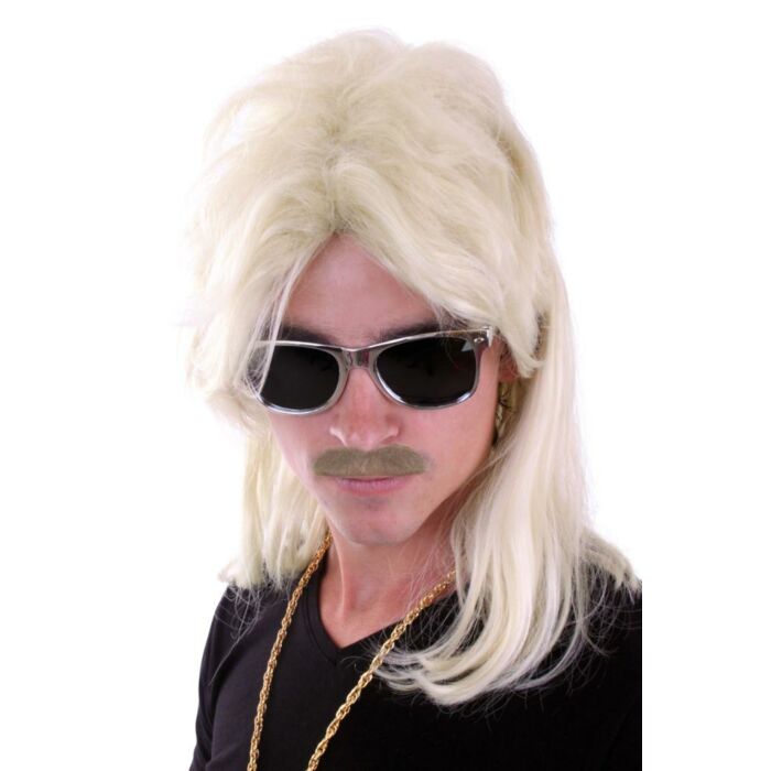 Perücke mit blondem Vokuhila Perücke mit blondem Vokuhila