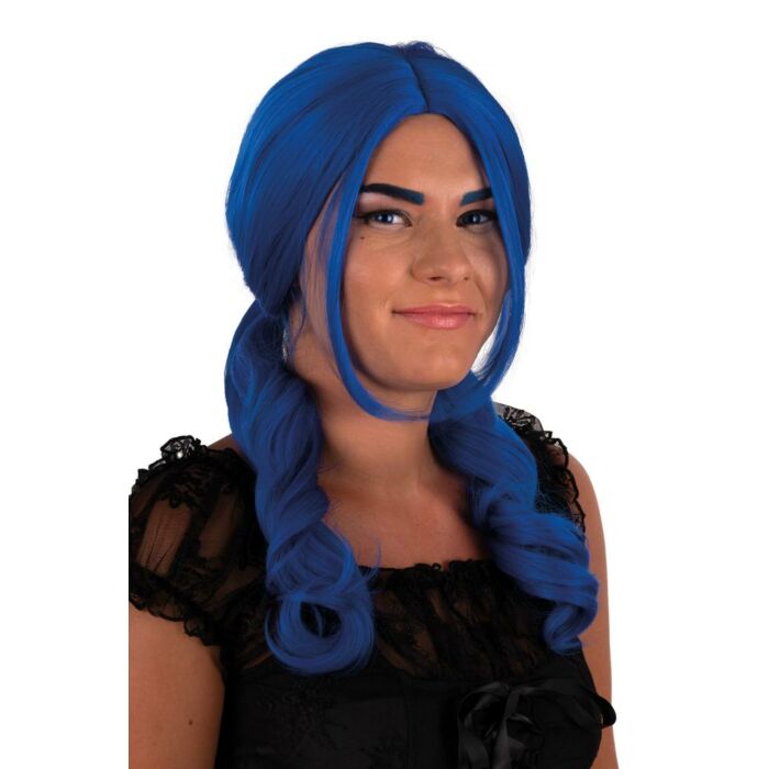 Perücke Raewyn blau langes Haar mit 2 Zöpfen Perücke Raewyn blau langes Haar mit 2 Zöpfen