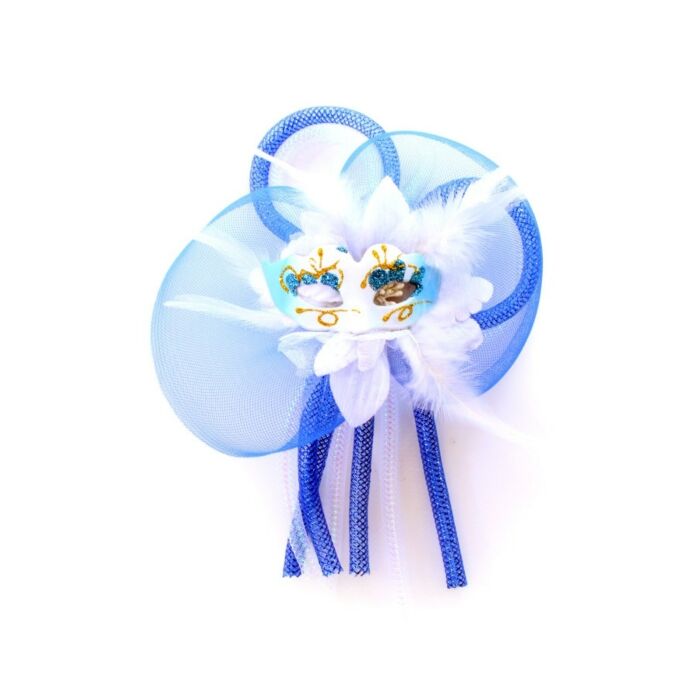 Brosche Blume und Augenmaske blau Brosche Blume und Augenmaske blau