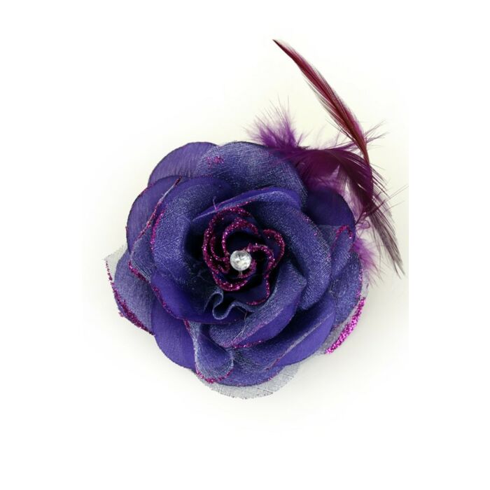 Blume auf Nadel mit violettem Gummiband Blume auf Nadel mit violettem Gummiband