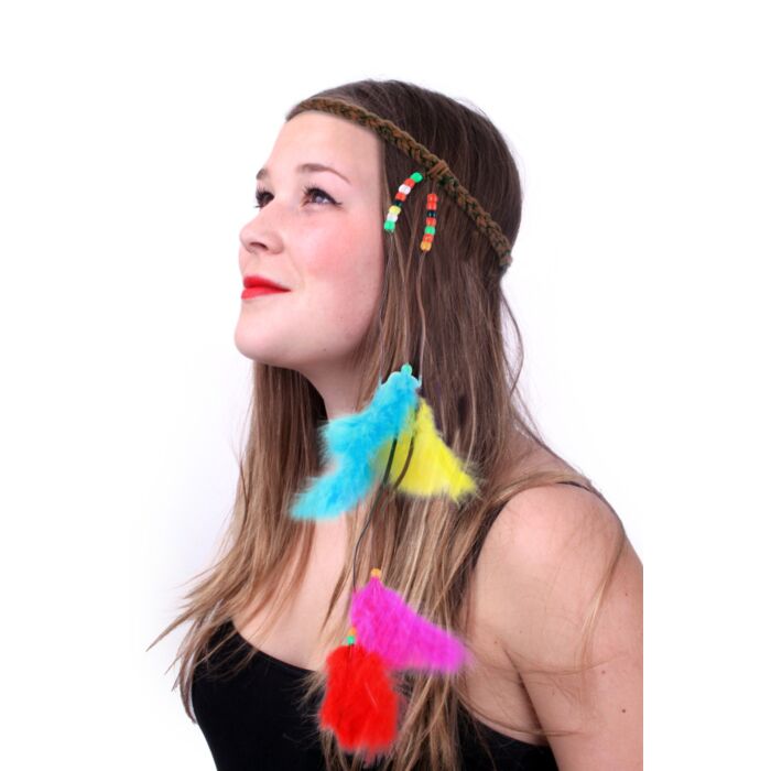 Stirnband mit Perlen und Federn multicolour Stirnband mit Perlen und Federn multicolour