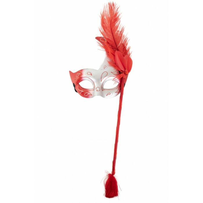 Augenmaske auf Stab rot 50 cm