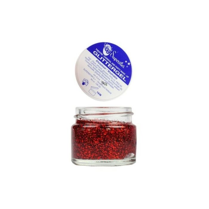 Gel superstar glitzer rot Haut & Haare 15 ml