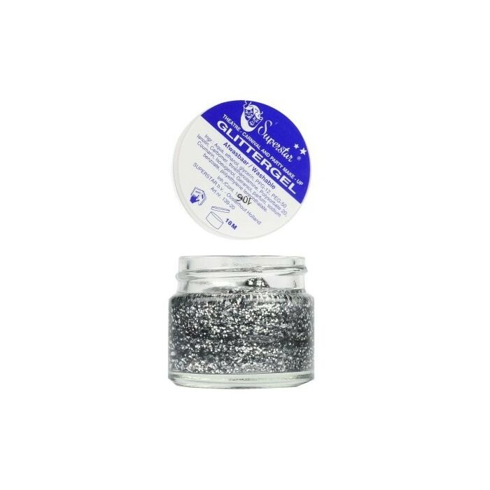 Gel superstar glitzer silber Haut & Haare15 ml