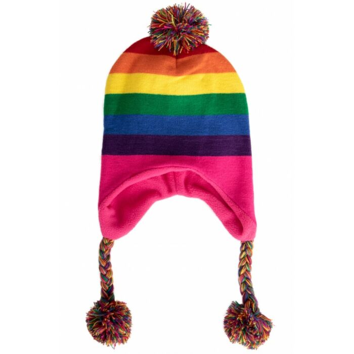 Beanie gestrickter Regenbogen