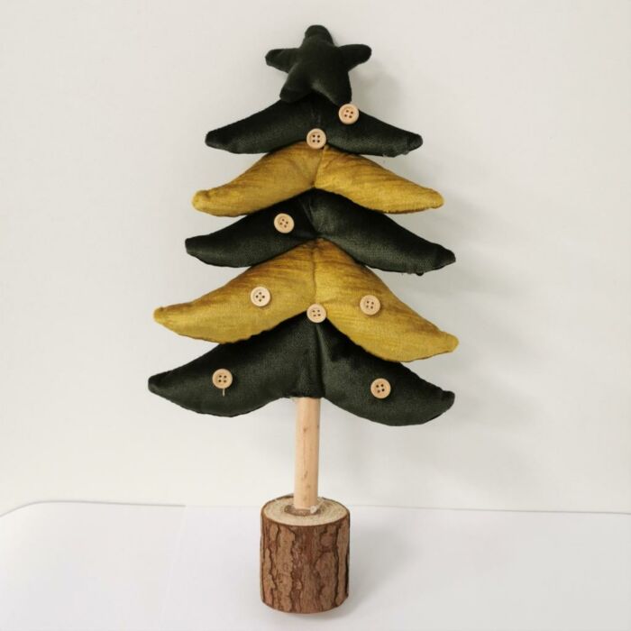 Weihnachtsbaum Velourocker/Grün
