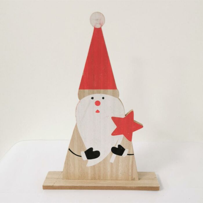 Hölzerner Santa mit Stern