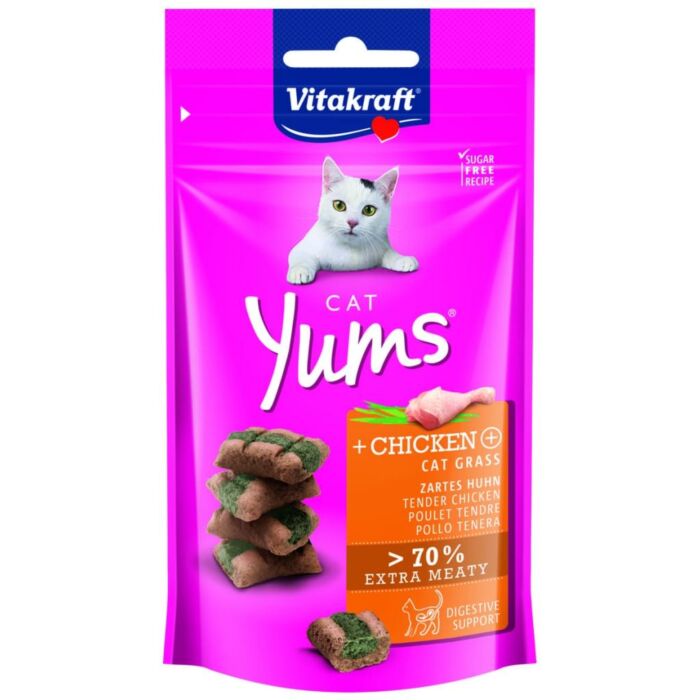 Katzensnack Huhner & Katzengras 40g