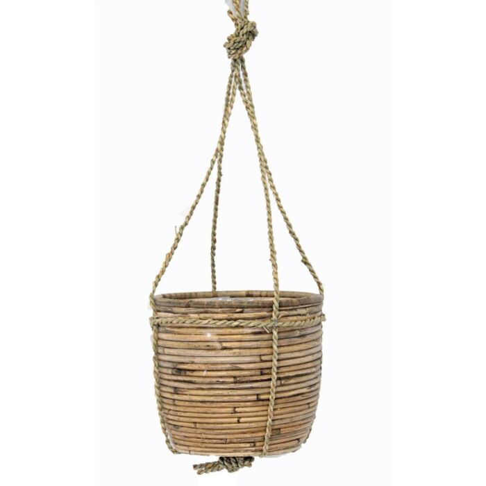 Hängender Topf Streifen grau Ø 20 × H 19 cm