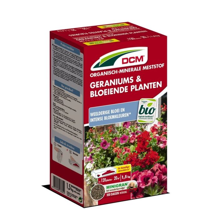 DCM Meststof geraniums&bloeiende planten (mg 1.5 kg od) DCM Meststof geraniums&bloeiende planten (mg 1.5 kg od)