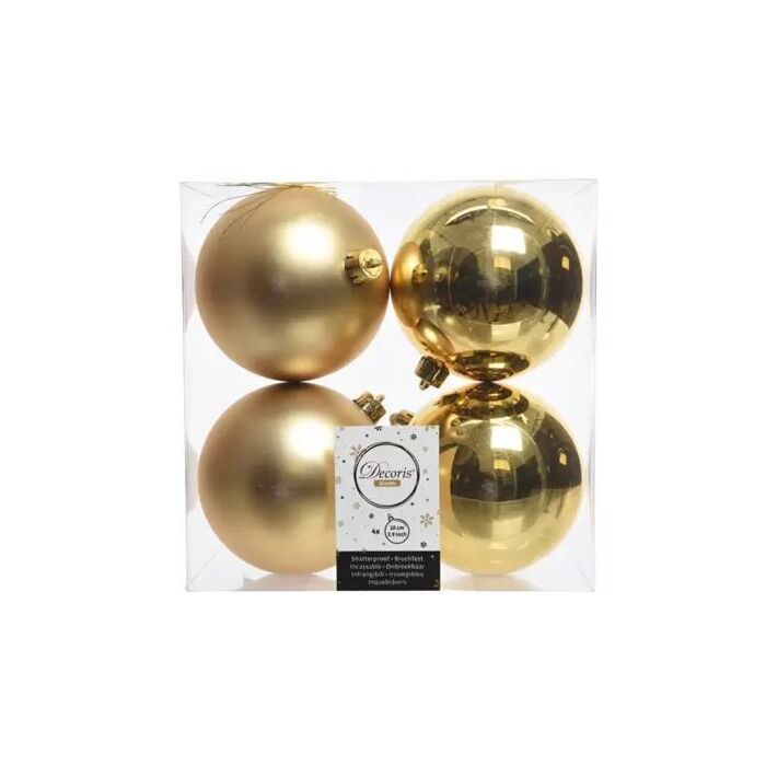Weihnachtskugeln gold Plastik Ø 10 cm Satz von 4 Weihnachtskugeln gold Plastik Ø 10 cm Satz von 4