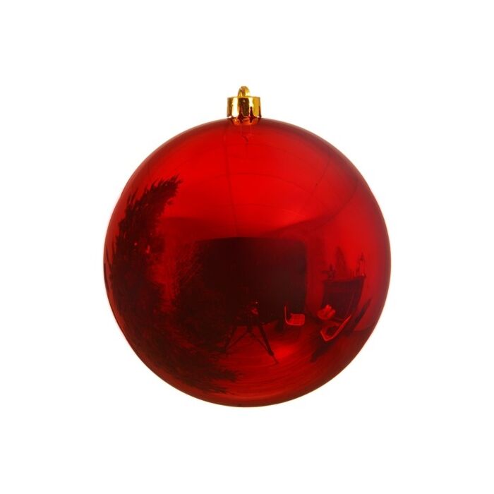 Shatterproof Plain Bauble Shiny Red 14 cm