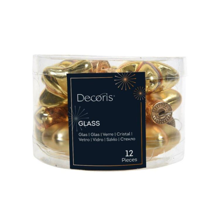 Anhänger Stern Glas Hellgold 4 cm Satz von 12  - Decoris Anhänger Stern Glas Hellgold 4 cm Satz von 12  - Decoris