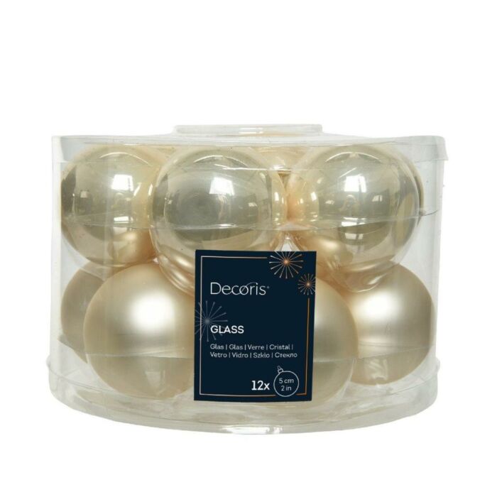 Weihnachtskugeln Glas mix Perle Ø 5 cm Satz von 12 - Decoris Weihnachtskugeln Glas mix Perle Ø 5 cm Satz von 12 - Decoris