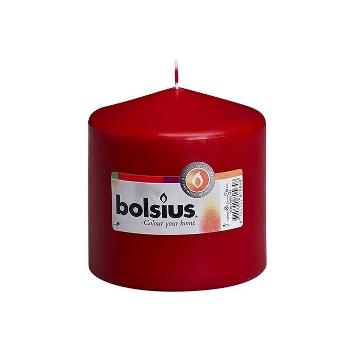Stumpenkerze Weinrot Ø 10 cm, Höhe 10 cm – Bolsius