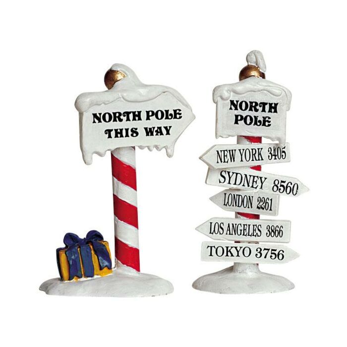 Lemax North Pole Signs, Set mit 2 Lemax North Pole Signs, Set mit 2