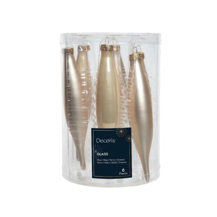 Eiszapfen Emaille Perle Ø 3 cm 6er Set - Decoris 