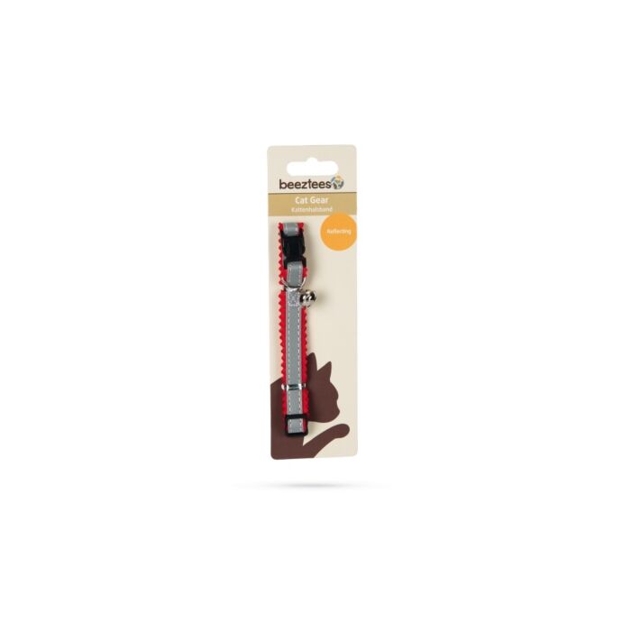 Beeztees Reflecterend kattenbandje grs/rood
