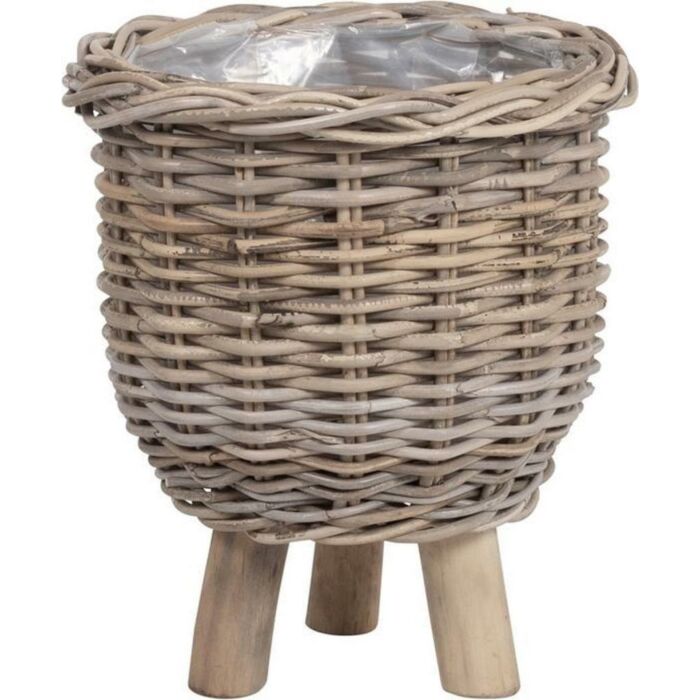 Mand rotan op poten d34h40cm