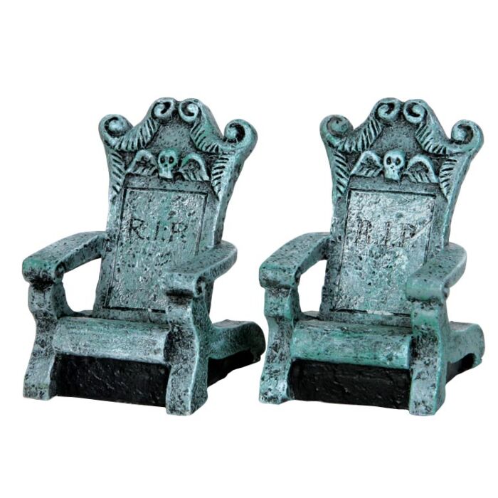 Lemax Tombstone Chairs, Set mit 2