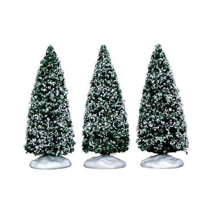 LEMAX SNOWY JUNIPER TREE, SMALL, SATZ VON 3