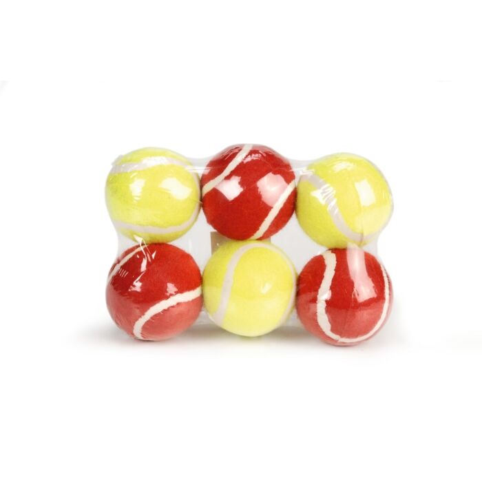 Hundespielzeug Tennisball 6er-Pack rot/gelb 6,5 cm