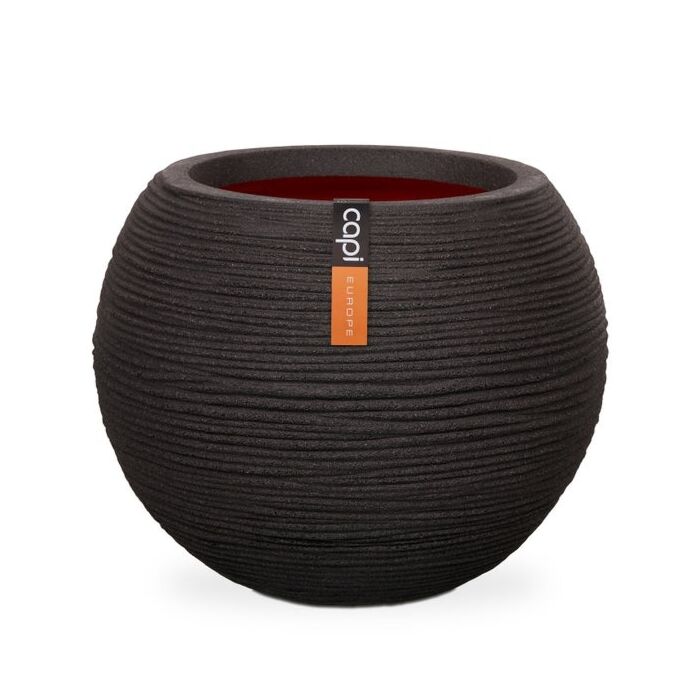 Topf kugel rib schwarz Ø 17 cm