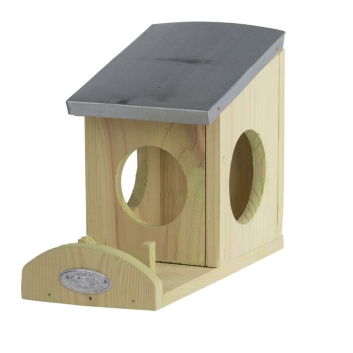 Voederhouder eekhoorns hout l24b12h18
