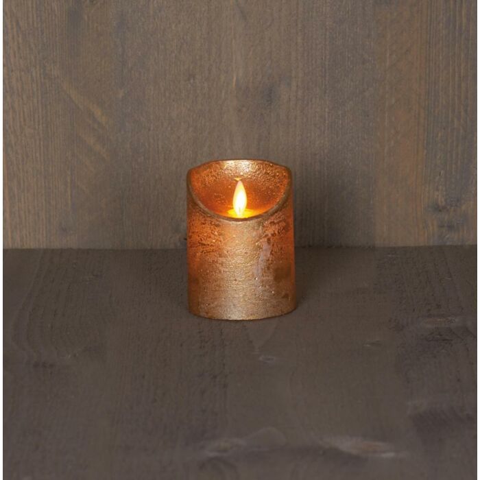 Kerzenwachsgold mit beweglicher Flamme auf Batterie 10 cm - Anna's Collection