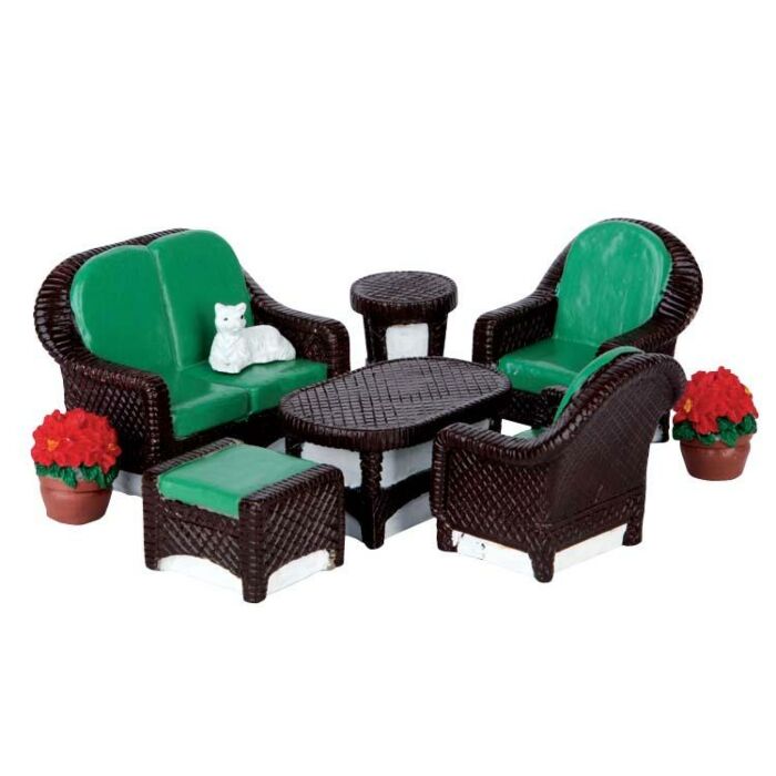 Lemax Wicker Lawn Set, Set mit 8